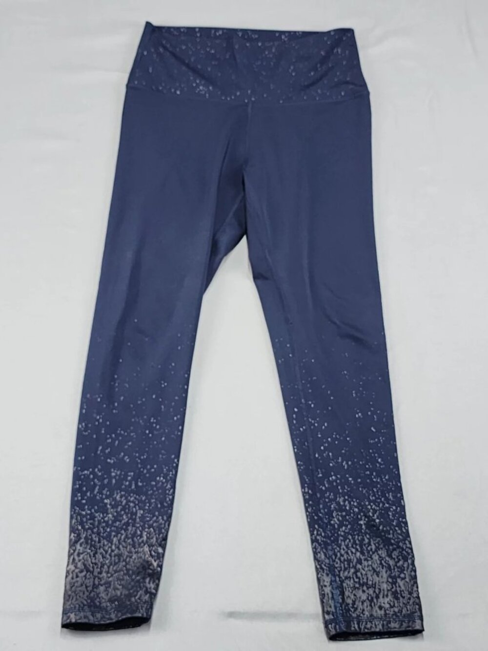 Z by Zobha Womens L Navy Blue High Rise Metallic Speckled Ombre Leggings